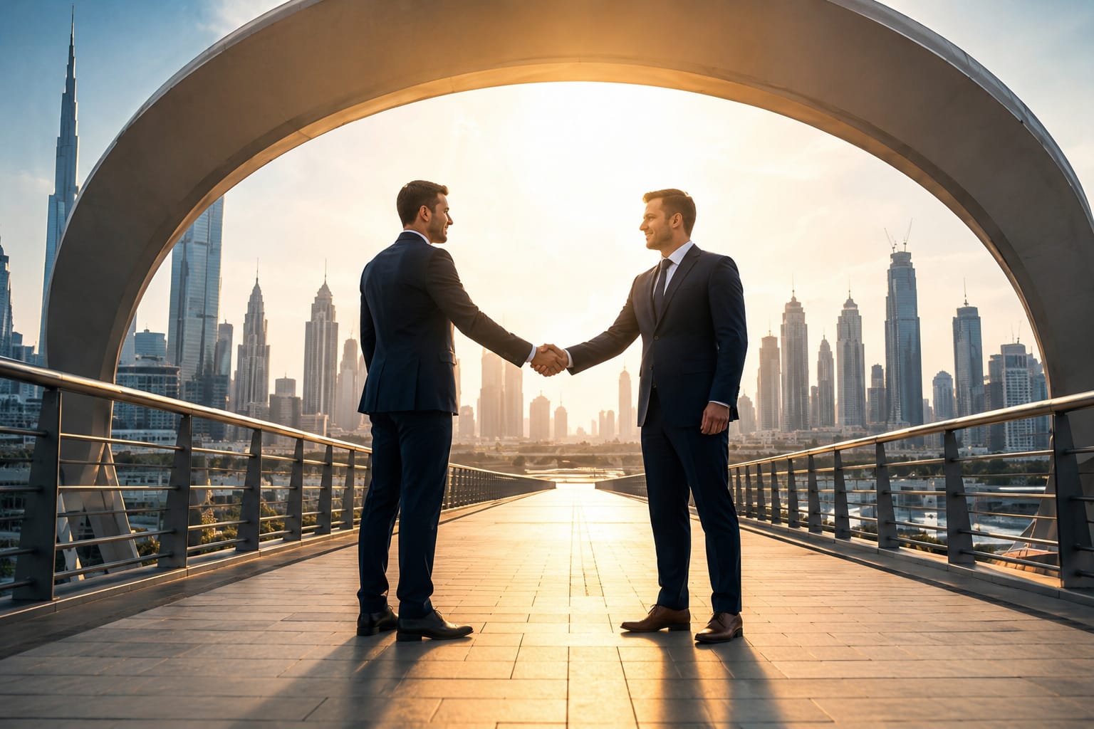 Two business partners shaking hands